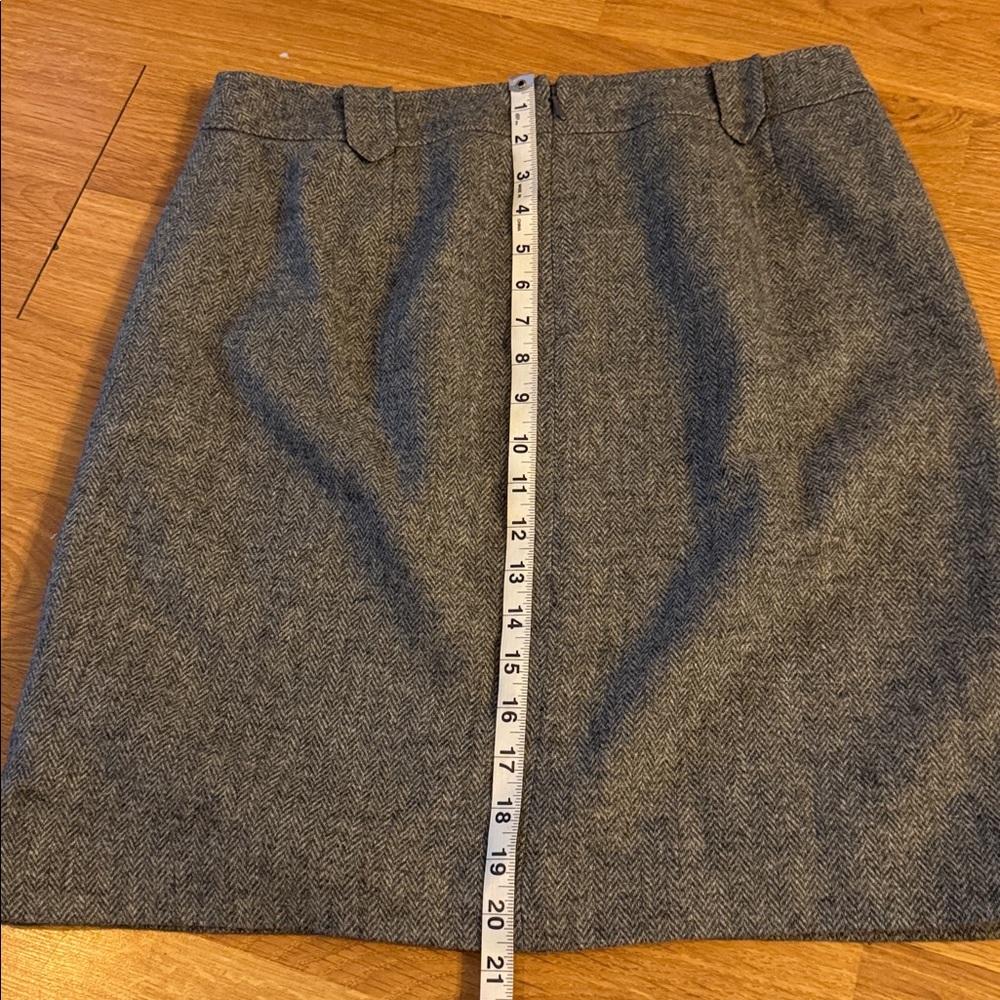 Talbots Gray Wool Blend Herringbone Lined Pencil … - image 4